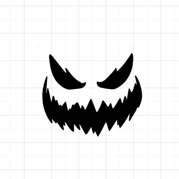 Scary Pumpkin Face Halloween Decal