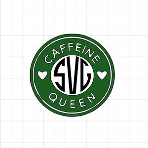 Caffeine Queen Monogram Initials Vinyl Decal