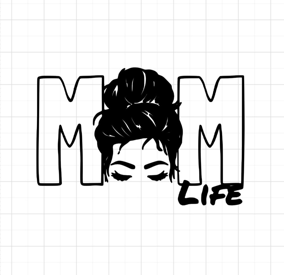 Mom Life Messy Bun Decal - Etsy