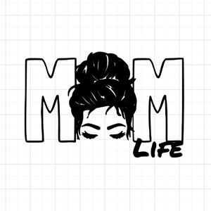 Mom Life Messy Bun Decal