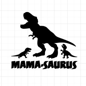 Mamasaurus Dinosaur With 2 Baby Dinos Vinyl Decal