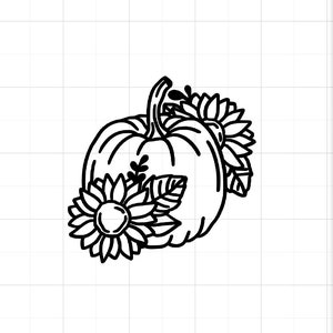 Sunflowers and Pumpkin Vinyl Decal