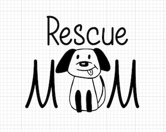 Rescue Dog Mom Vinyl Decal