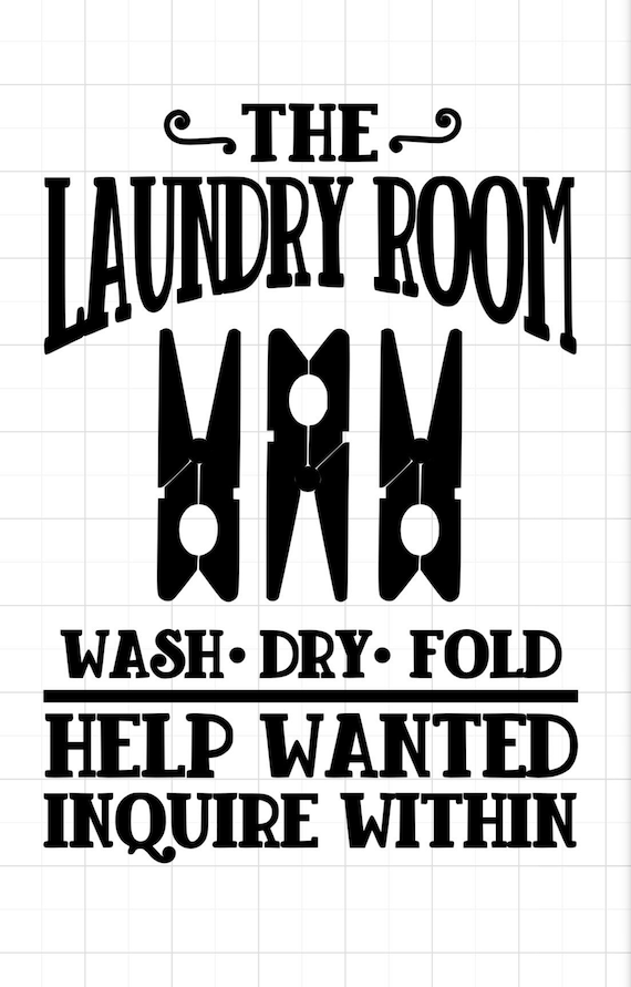 Wash Dry Fold Laundry Room Vinyl Decal - Etsy