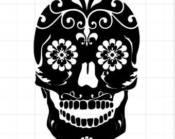 Day of the Dead Sugar Skull Vinyl Decal