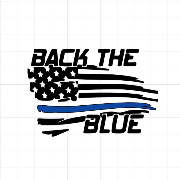 Back the Blue Flag Police Support Decal