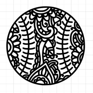 Mandala Softball Baseball Vinyl Decal