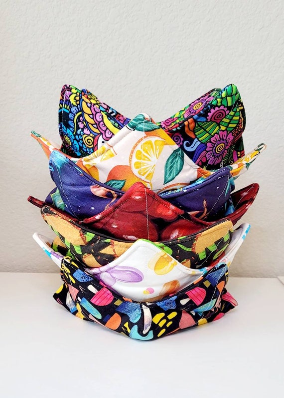 Choose Your Own Bowl Cozy One Customized Fabric Bowl Cozy/Soup Bowl Cozy/Hot Pad/ Bowl Holder/Gift/ Microwaveable/Reversible/Cozies/Quilted
