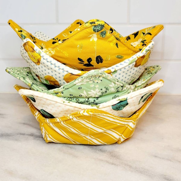 Large Bohemian Boho Inspired Bowl Cozy/Bowl Cozys/Soup Bowl Holder/Hot Pad/Microwaveable Bowl Holder/Neutral/Floral/Fruit/Nature/Natural