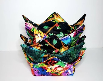 Microwavable Bowl Cozy, Bowl Cozies, Soup Bowl Holder, Pot Holder, Fabric Bowl Cozys, Animal Print, Soup Bowl Cozies, Quilted, You Choose