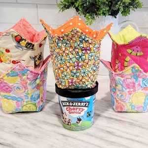 Ice Cream Pint Cozy, Pint Cozy, Summer Cozy, Ice Cream Holder, Cup Cozy, HotPad,Microwaveable Cozy, Summer Gift, Housewarming Gift
