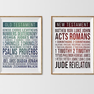 Books of the Bible Printable | Old Testament| New Testament | Christian printable | Sunday School | Wall decor | Digital Download