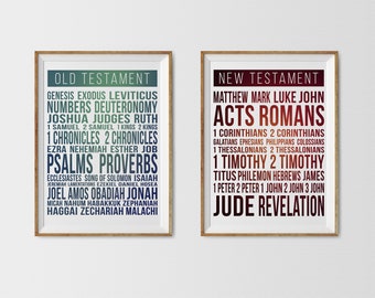 Books of the Bible Printable | Old Testament| New Testament | Christian printable | Sunday School | Wall decor | Digital Download