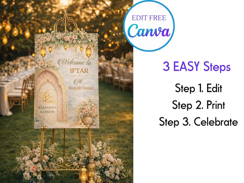 Ramadan Iftar Party Bundle Editable in Canva | Islamic Invite, Animated ...