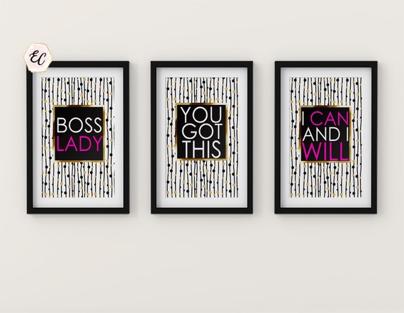 Girl Boss Print Girl Boss Wall Art Girl Boss Printable Boss Lady Gold Office Wall Art Office Sign Office Decor Hustle Goal Digger By Easy Celebrations Catch My Party