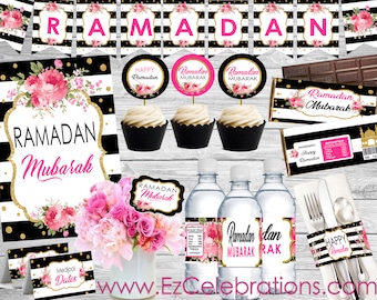 Pink & Gold RAMADAN Decor Kit| Complete Ramadan Decor Party package | Ramadan printable| Ramadan Banner| Ramadan Decorations | Ramadan