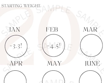 Monthly Weight Loss Calendar Printable Wall Calendar Self Care