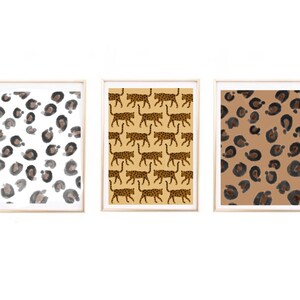 Leopard Print Illustrated Watercolor Gallery Wall Cheetah Animal print
