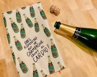 Tea Towel Champagne Pun