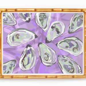 Oysters in Purple Abstract Art Watercolor Print