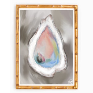Oysters “Kiawah” Abstract Art Watercolor Print