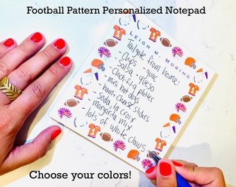 Personalized Notepad: Gameday Football Pattern