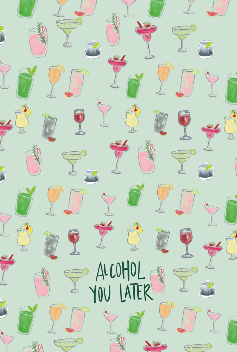 Beach Towel Cocktail Alcohol you Later Pun Print Etsy