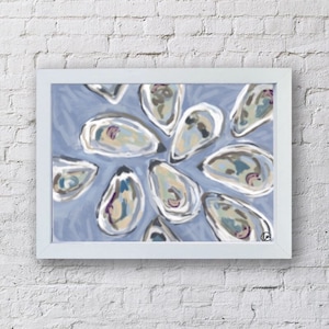 Oysters Abstract Art Watercolor Print