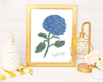 Blue Hydrangea Art Print