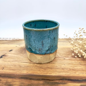 Whiskey tumbler/ handmade stoneware cups/ Pacific Jade pottery/ CCStoneware/ faceted cups speckled stoneware/ drinking mugs