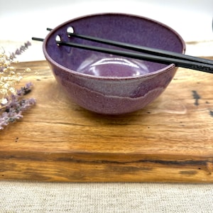Stoneware Ramen bowl/ chopstick bowl/ noodle bowl/ handmade pottery rice bowl/ CCStoneware/ Smokey Merlot kitchenware/ handcrafted dishes