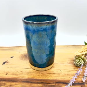Handgjort stengodsglas, kompatibelt med mugghållare i 400 g keramik, Weathered Blue