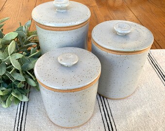Pottery Canister Set Etsy