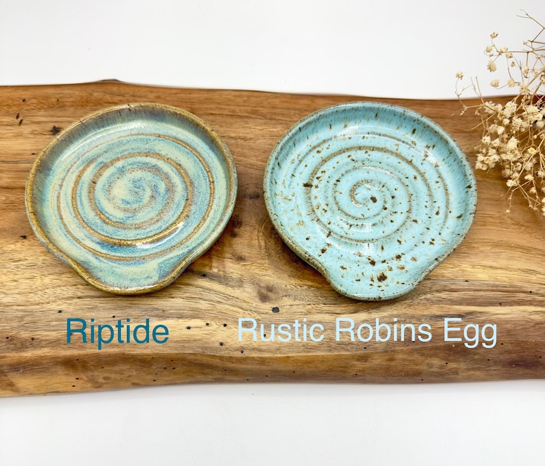 Handmade Speckled Stoneware Spoon Rest: pottery Kitchen Decor multiple colors image 10