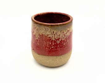 Wijnglazen / handgemaakte aardewerken bekers / rood jaspis aardewerk / CCStoneware / functioneel aardewerk / gespikkeld aardewerk / keukendecoratie