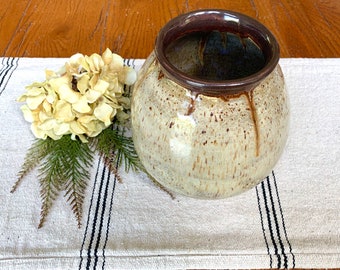 Handmade bellied stoneware pot/ utensil holder/ pottery vase/ ceramic kitchen decor/ home decor/ River Birch accessories/ CCStoneware