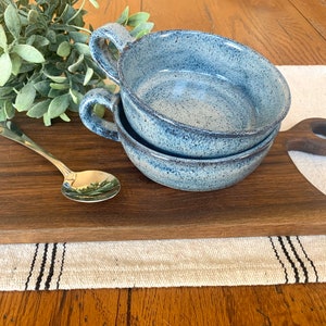 Tazze da zuppa in gres blu gelo/ciotole per pasta/tazza di avena/ceramica fatta a mano/gres/gres Colonial Collections