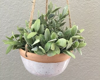 White stoneware hanging planters/ handmade pottery/ flower pots/ white pottery/ Colonial Collections Stoneware/TN pottery/wheel thrown