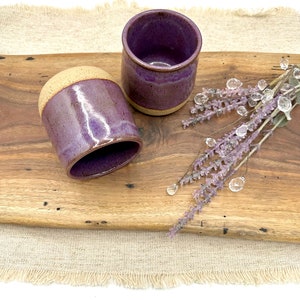 Handmade purple stoneware wine tumblers/ pottery drinking cups/ ceramic mugs/ gift idea/ CCStoneware/ kitchen decor