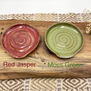 Handmade Speckled Stoneware Spoon Rest: pottery Kitchen Decor multiple colors image 9