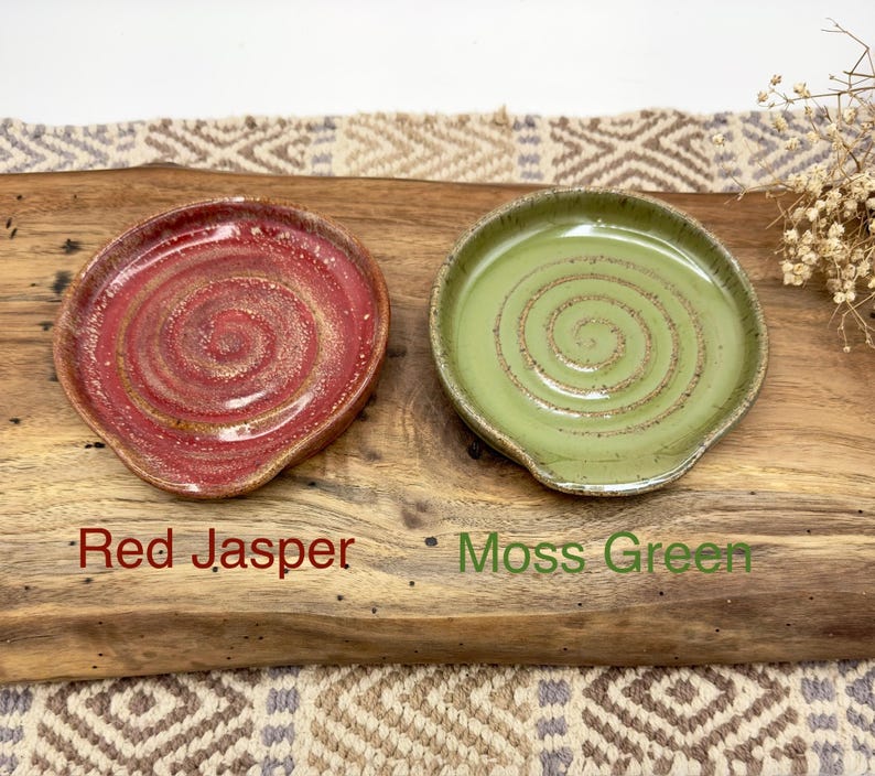 Handmade Speckled Stoneware Spoon Rest: pottery Kitchen Decor multiple colors image 9