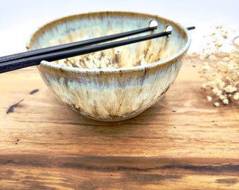 Stoneware Ramen bowl/ chopstick bowl/ noodle bowl/ handmade pottery rice bowl/ CCStoneware/ Sea Stone kitchenware/ handcrafted dishes