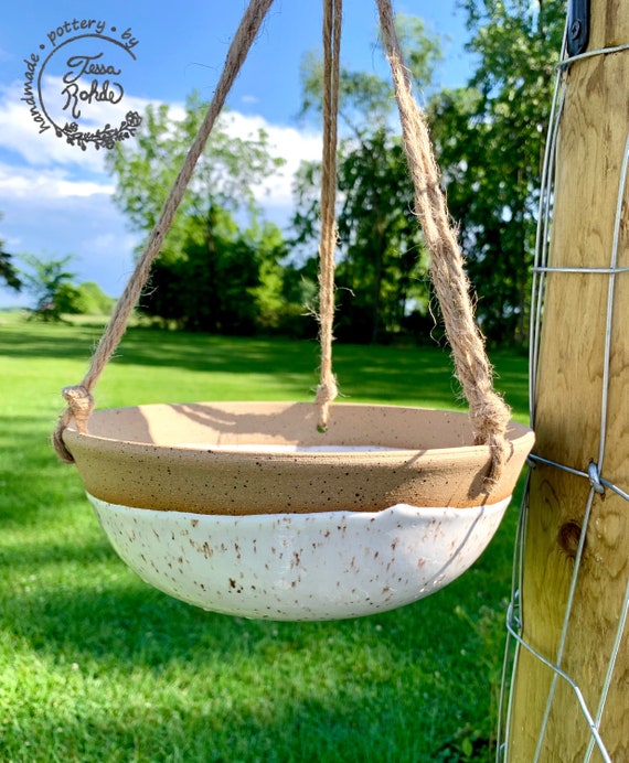 Large Stoneware Hanging Planter/ Handmade Pottery/ Flower Etsy