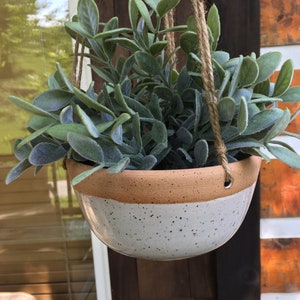 Multiple colors Stoneware hanging planters/ handmade pottery/ flower pots/ white pottery/ Colonial Collections Stoneware/michigan pottery