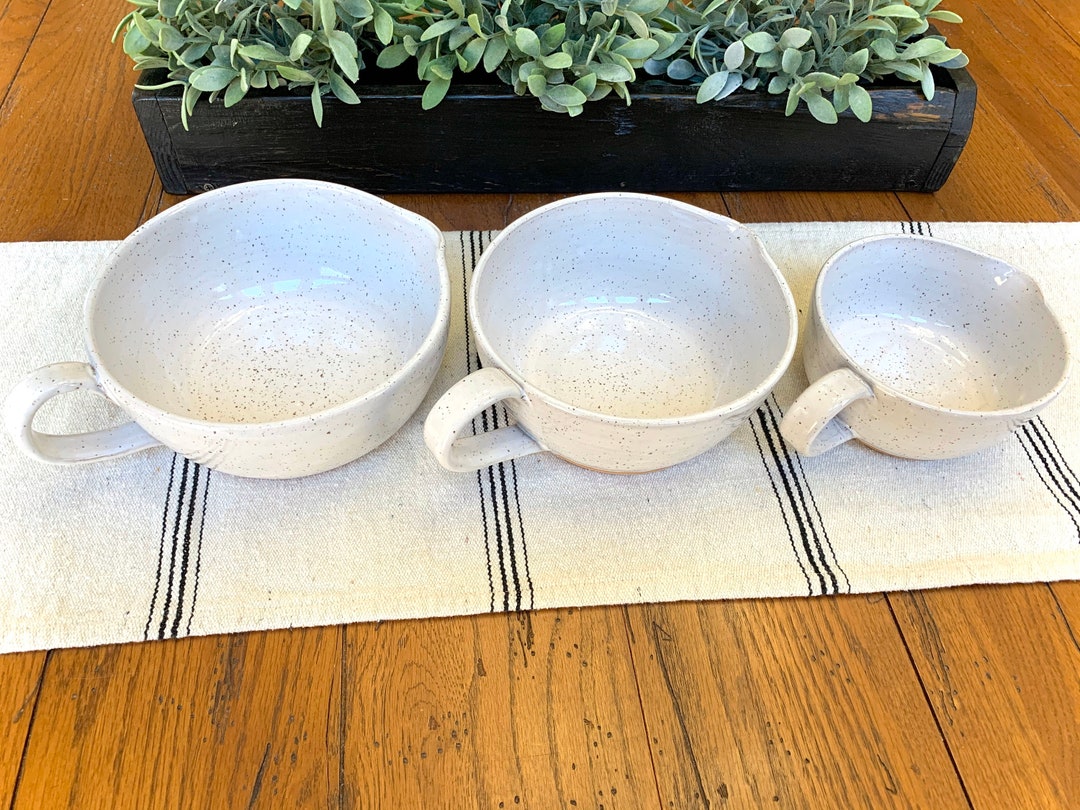 Batter Bowls SET OF 3/ Handmade Pottery Mixing Bowls/ Baking Dishes ...