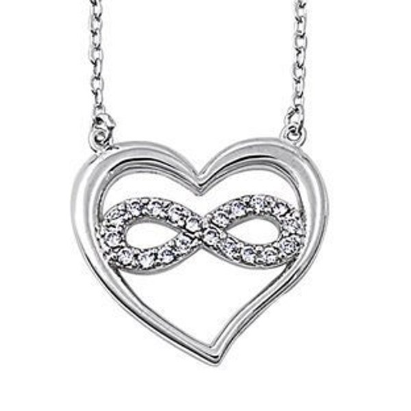 Herz Halskette Infinity Herz Halskette mit CZ 925 Sterling Silber Infinity Herz Halskette Valentinstag Geschenk Geschenk für Mama