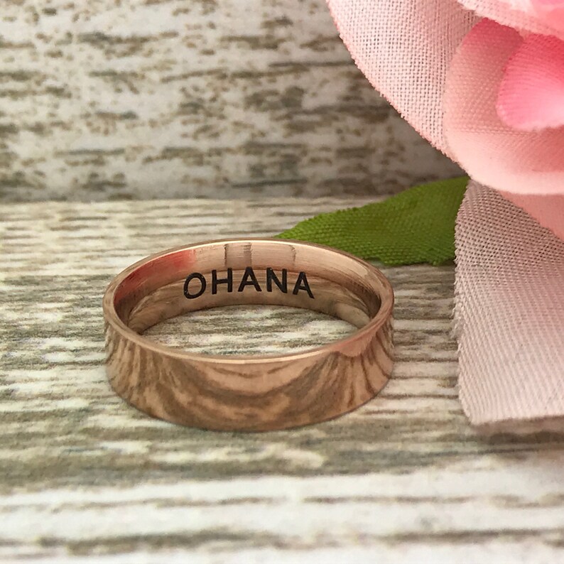 Personalized Stainless Steel Wedding Band Rose Gold IP Plated Stainless Steel Wedding Band 5mm Stainless Steel Ring
