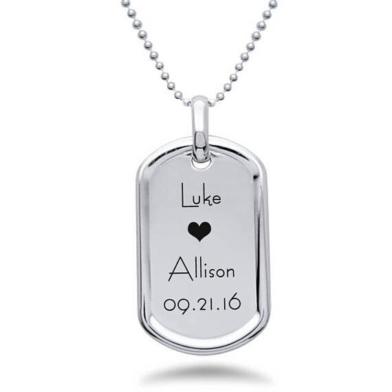 Sterling Silver Dog Tag Necklace 925 Sterling Silver Etsy