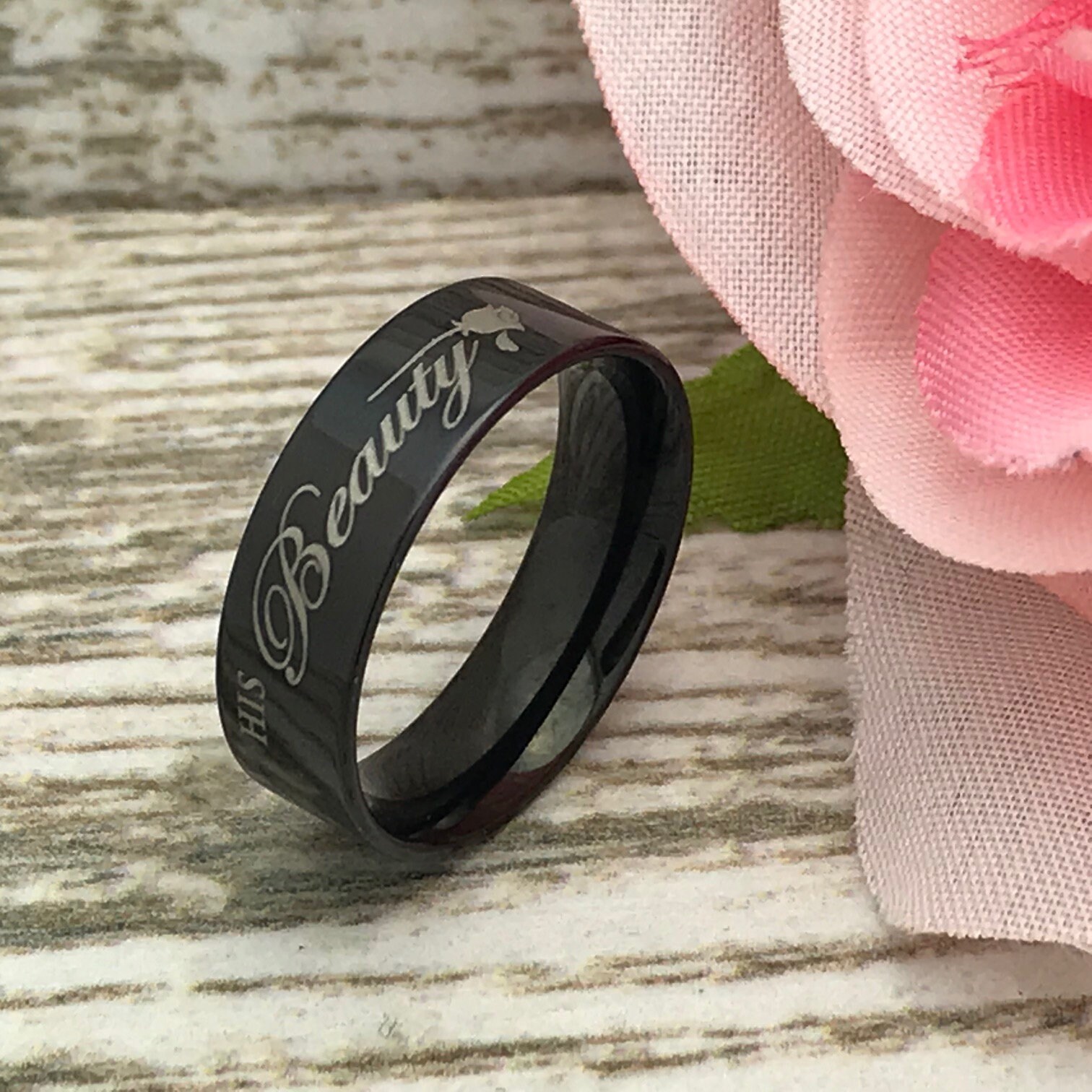 SHJSSR001 Black Stainless Steel Ring Men/'s Black Wedding Band Men/'s Personalized Stainless Steel Wedding Band 8mm Stainless Steel Ring