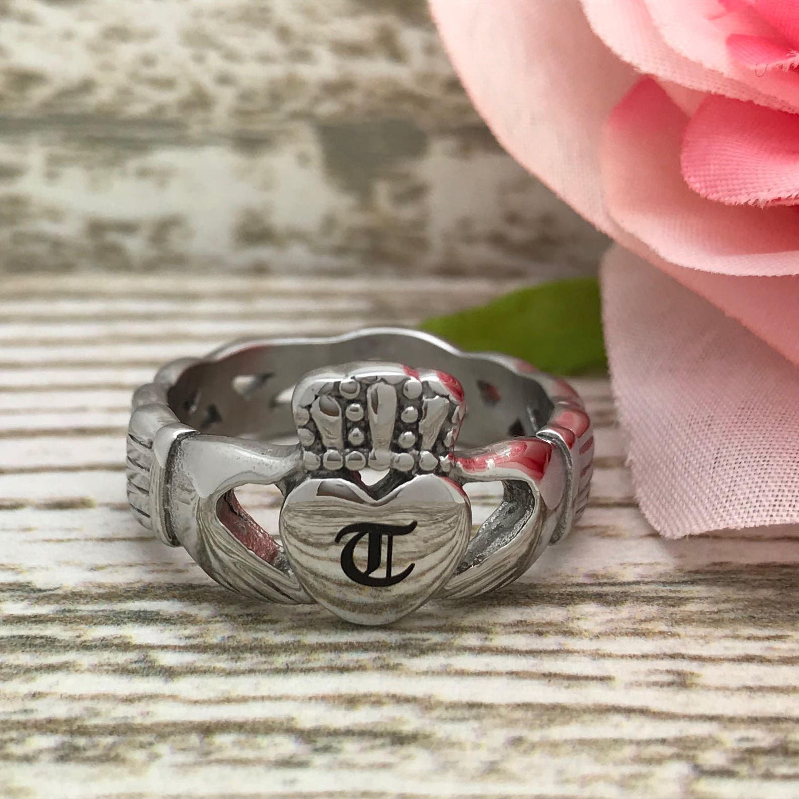 Claddagh Ring His and Hers Celtic Claddagh Stainless Steel Etsy
